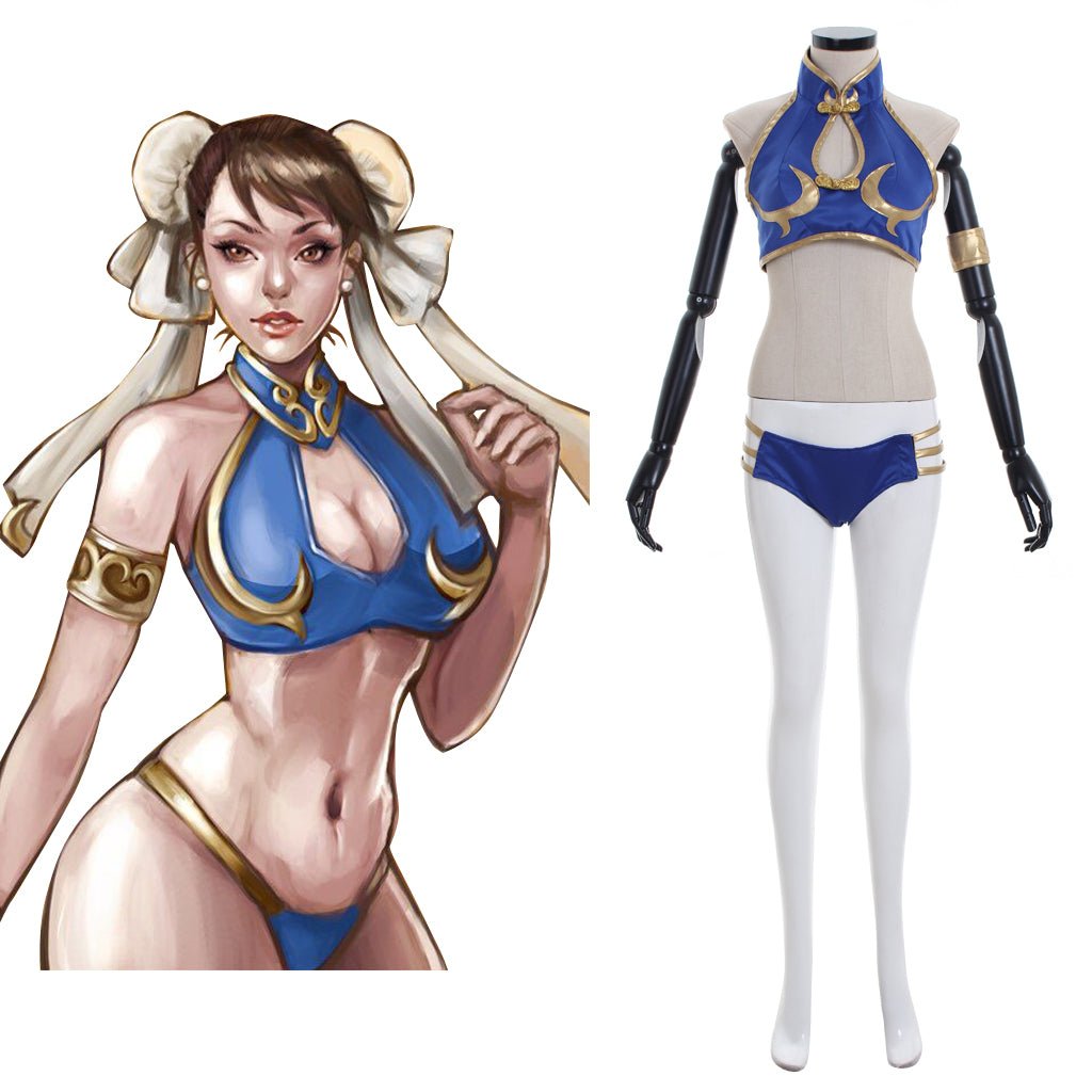 Fato de Cosplay de Elastic Li - Biquini Sexy Jogo de Cosplay Conjunto de Duas Peças - Estrela Cosplay