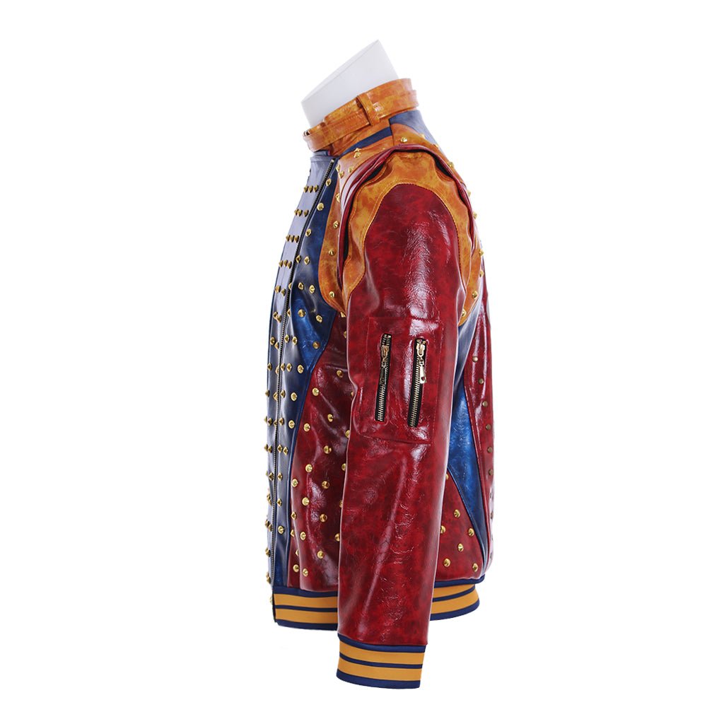 Fantasia Descendants 2 para Homens e Crianças - Jaqueta de Couro Punk com Casaco de Tachas - Estrela Cosplay