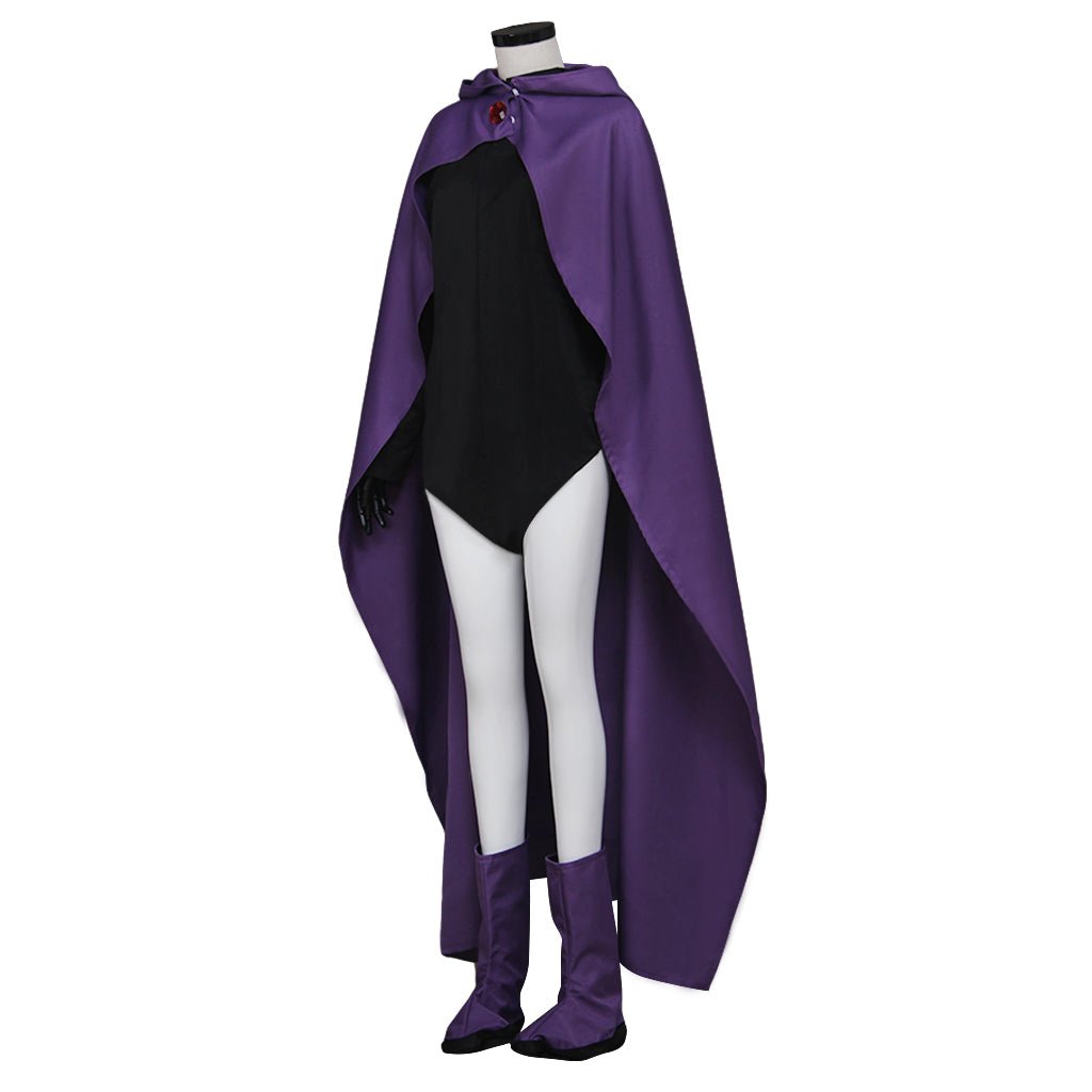 Fantasia de Raven dos Teen Titans - Cosplay de Super-Herói para Halloween com Capa e Unitard - Estrela Cosplay