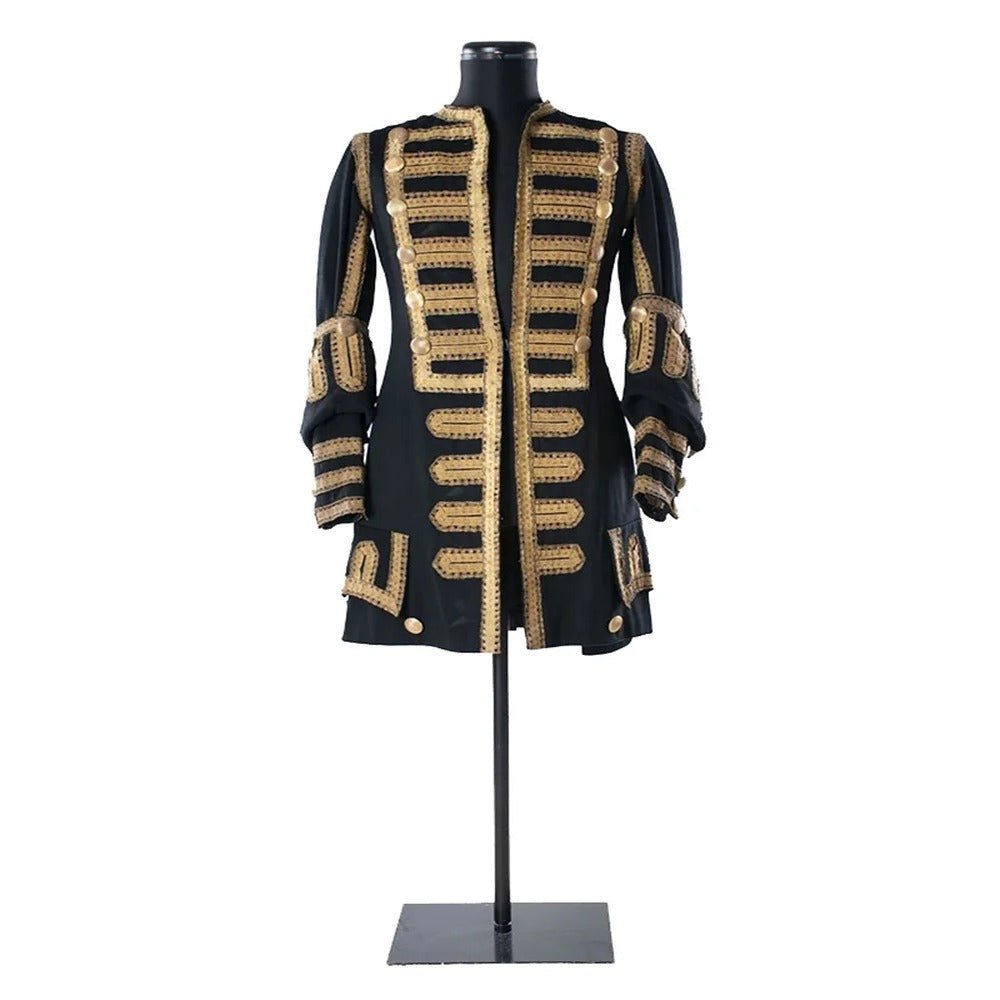 Casaco Vitoriano Gótico Steampunk para Homens - Casaco Pirata Preto | Traje Medieval Personalizado por Estrela do Cosplay - Estrela Cosplay
