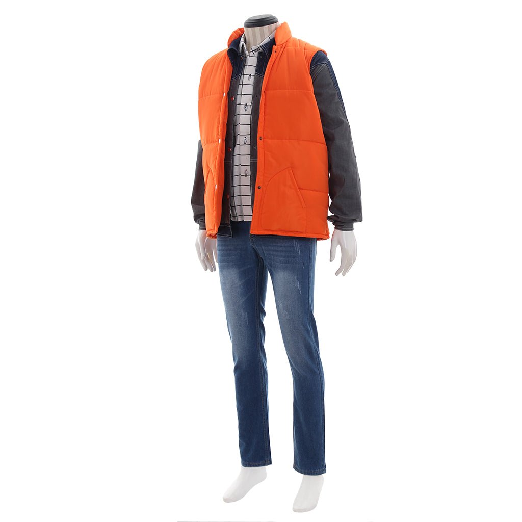 Fantasia de Cosplay Back to the Future - Jaqueta Laranja, Branca e Vermelha - Estrela Cosplay