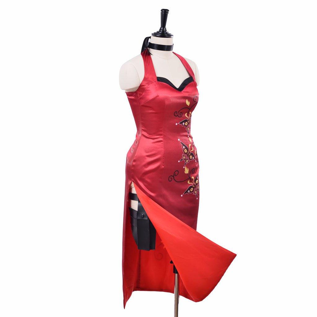 Vestido Cheongsam Vermelho Estampado Ada Wong Cosplay | Resident Evil - Estrela Cosplay