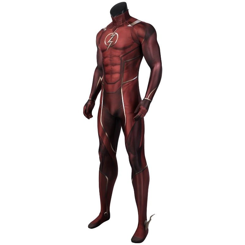 Fantasia de The Flash Barry Allen para Cosplay Halloween - Macacão e Máscara Impressão 3D - Estrela Cosplay
