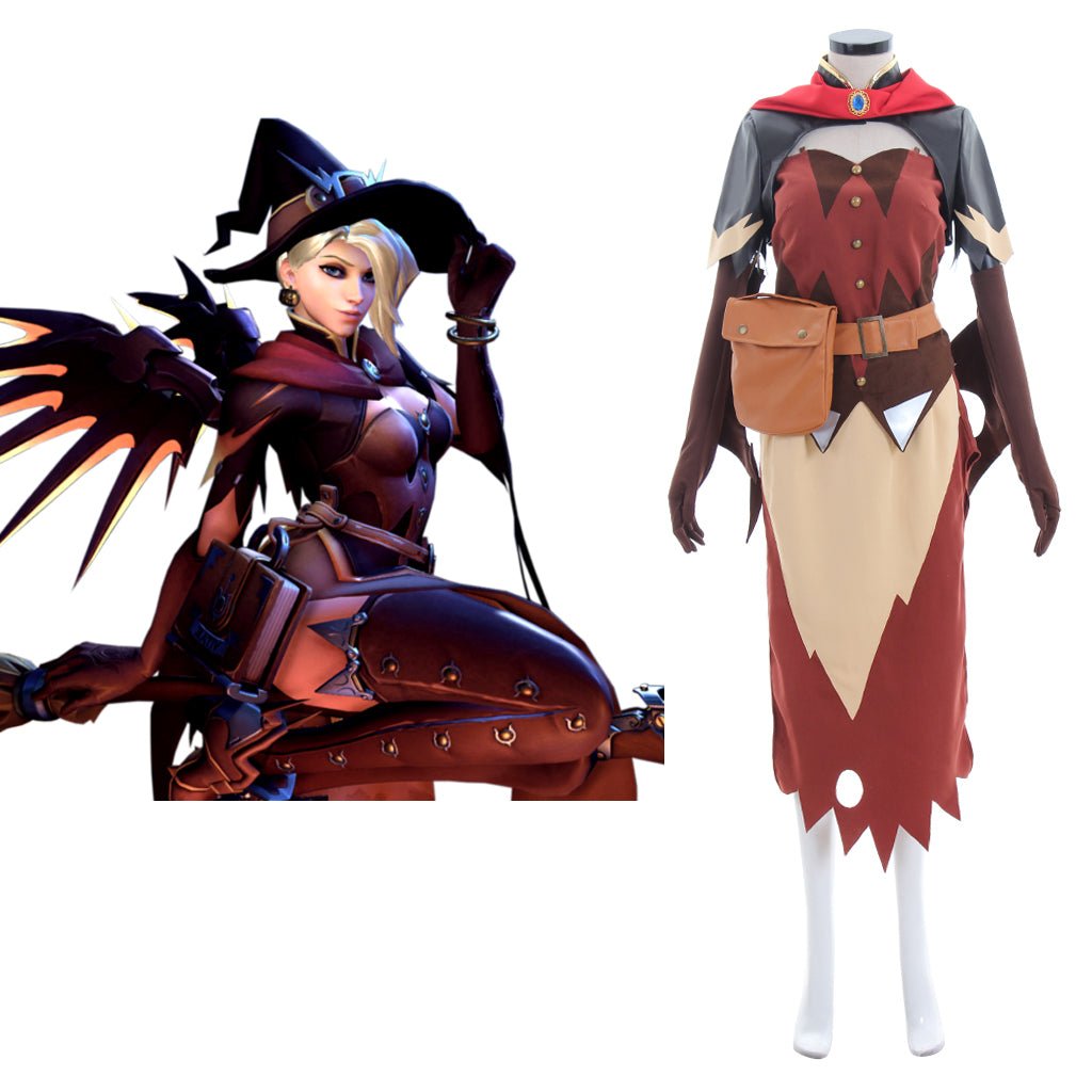 Traje de Cosplay Mercy Angela para Mulheres | Conjunto Completo Inspirado em Overwatch - Estrela Cosplay