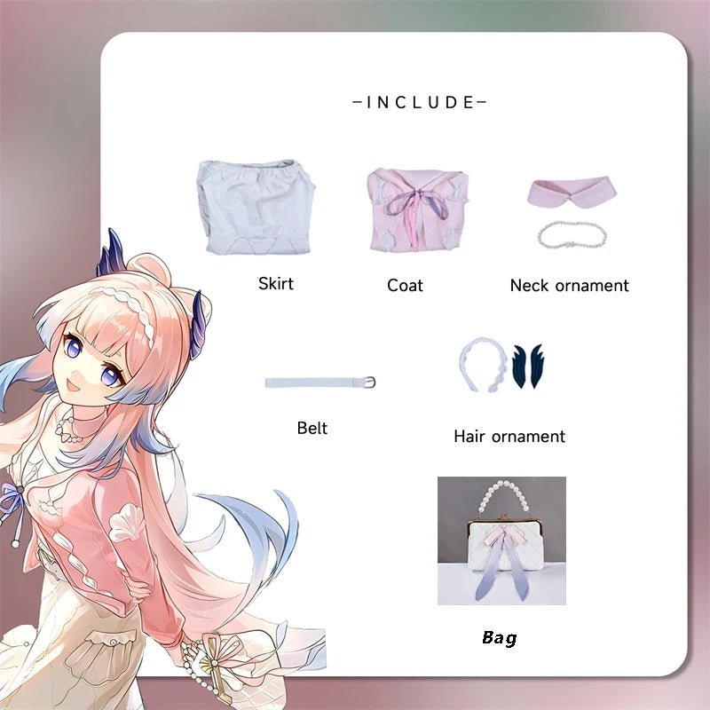 Genshin Impact Sangonomiya Kokomi Nova Pele Traje Cosplay Jogo Genshin Impact Halloween Mulher Casaco Rosa Vestido - Estrela Cosplay