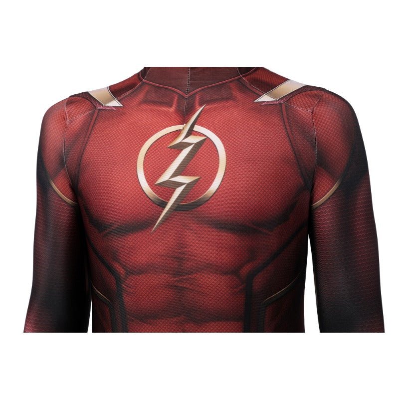 Fantasia de Cosplay do Flash Barry Allen para Crianças - Macacão Impressão 3D e Máscara - Estrela Cosplay