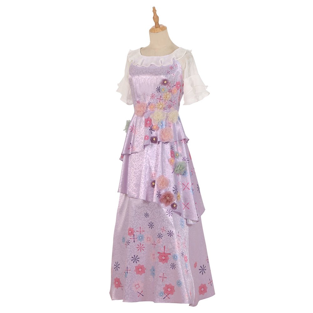 Vestido de Princesa Floral Rosa para Mulheres - Fantasia Isabela Madrigal para Halloween e Cosplay - Estrela Cosplay