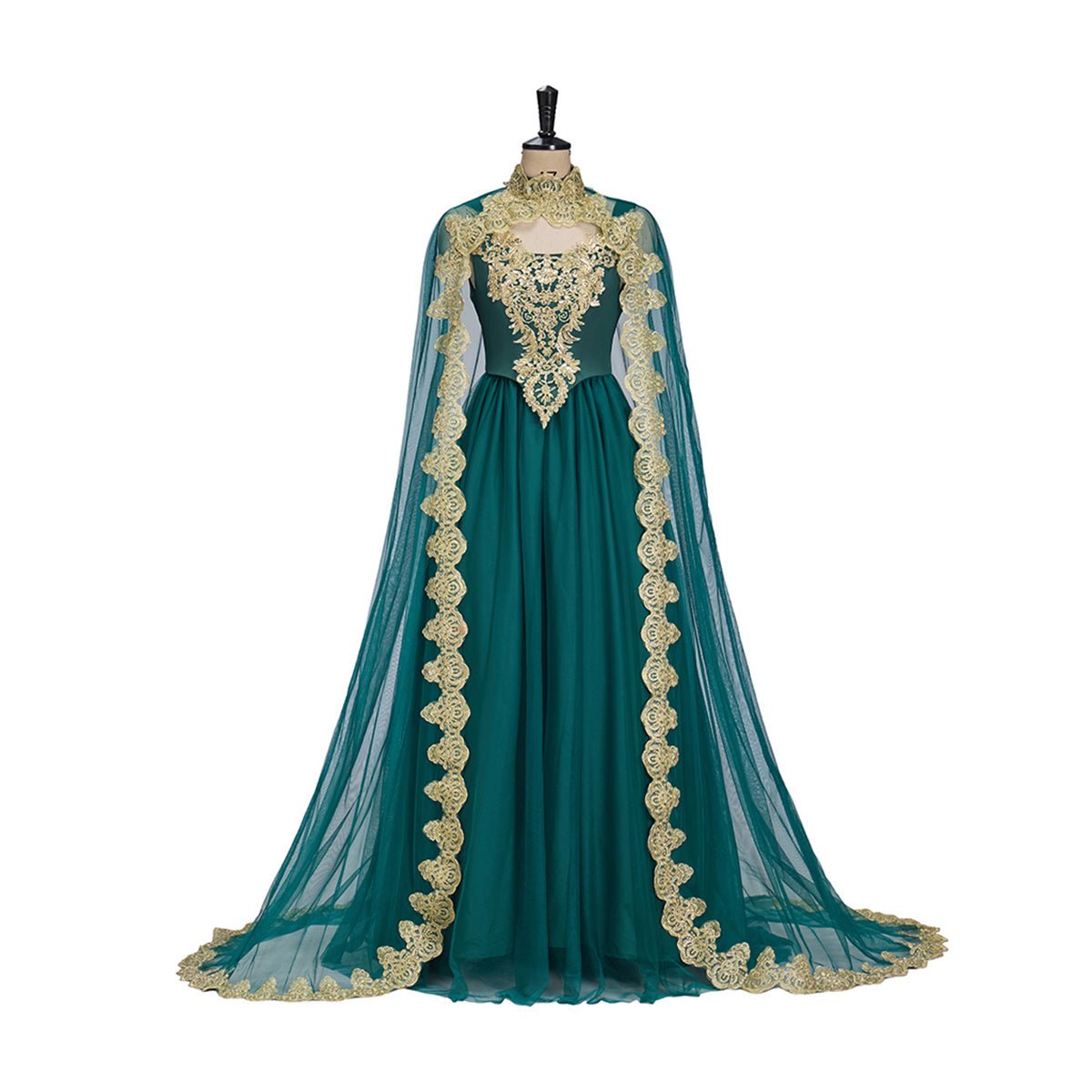 Vestido Retro Verde Fantasia Cosplay - Elegância Vintage para Eventos Formais - Estrela Cosplay