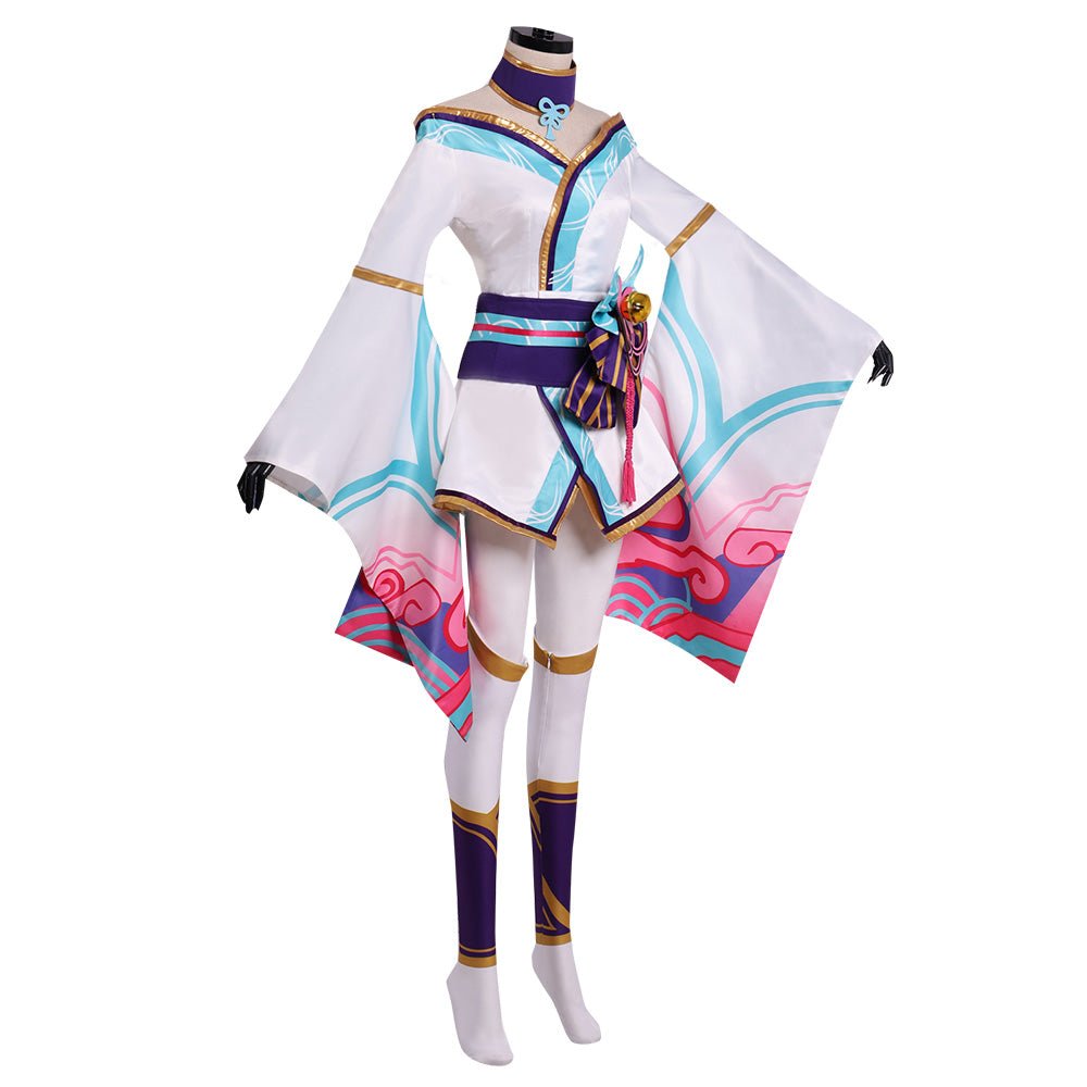 Fantasia de Cosplay Ahri Spirit Blossom | Vestido de Role Play de Raposa de Nove Caudas de League of Legends para Mulheres - Estrela Cosplay