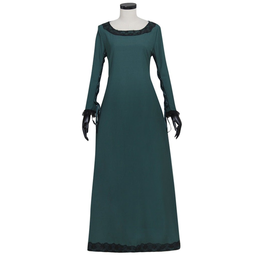Vestido Medieval Irlandês Renascença Traje Camponês Retro Bodice Verde Escuro para Cosplay - Estrela Cosplay