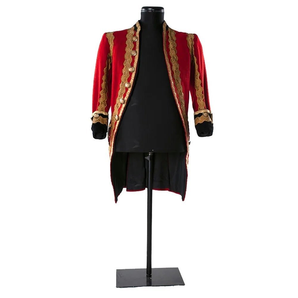 Casaco Vermelho para Homens dos Anos 1770 - Casaca Vitoriana de Rei ou Príncipe, Medieval, Regencia, Período Georgiano para Teatro e Palco - Estrela Cosplay