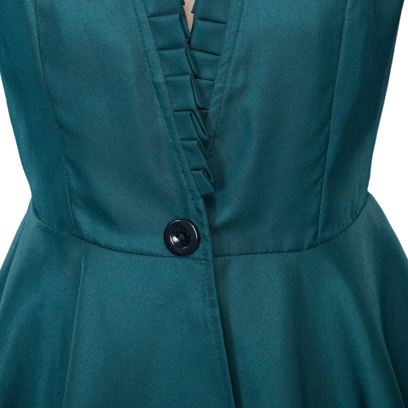 Vestido Gótico Medieval Vintage – Traje de Cosplay Feminino com Mangas Compridas e Cintura Ajustada - Estrela Cosplay