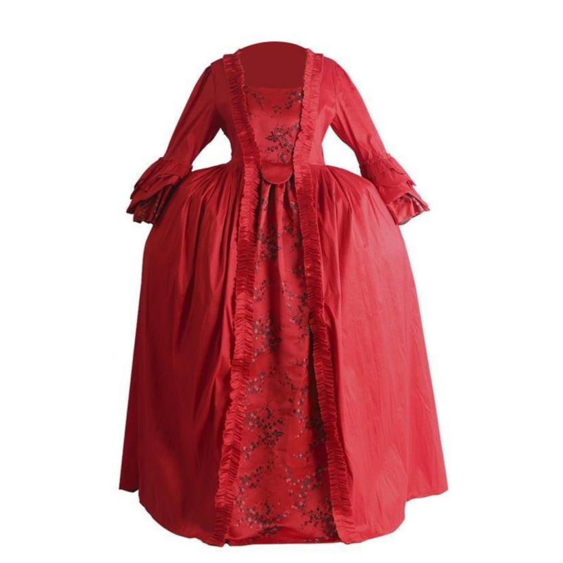 Vestido Rococó Vermelho do Século 18 com Renda - Estilo Majestoso Marie Antoinette da Estrela do Cosplay - Estrela Cosplay