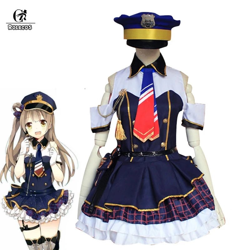 Fantasia de Cosplay Kotori Minami de Love Live! Uniforme de Policial Feminino para Halloween - Estrela Cosplay