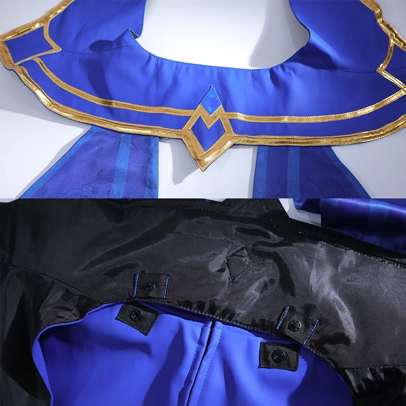 Fantasia de Cosplay Celadon Irelia do Jogo LOL - Nova Pele Irelia Mulher - Vestido Azul e Branco Conjunto Completo - Estrela Cosplay