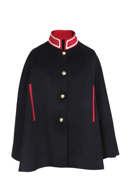 Capa de Veludo Preto Gótica para Mulheres - Estilo Militar Vintage Marinho | Estrela do Cosplay - Estrela Cosplay