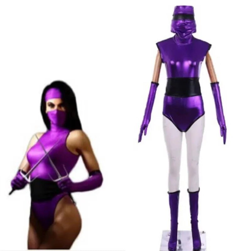 Fantasia de Mileena Cosplay - Traje de Combate Roxo para Mulheres | Outfits de Halloween - Estrela Cosplay