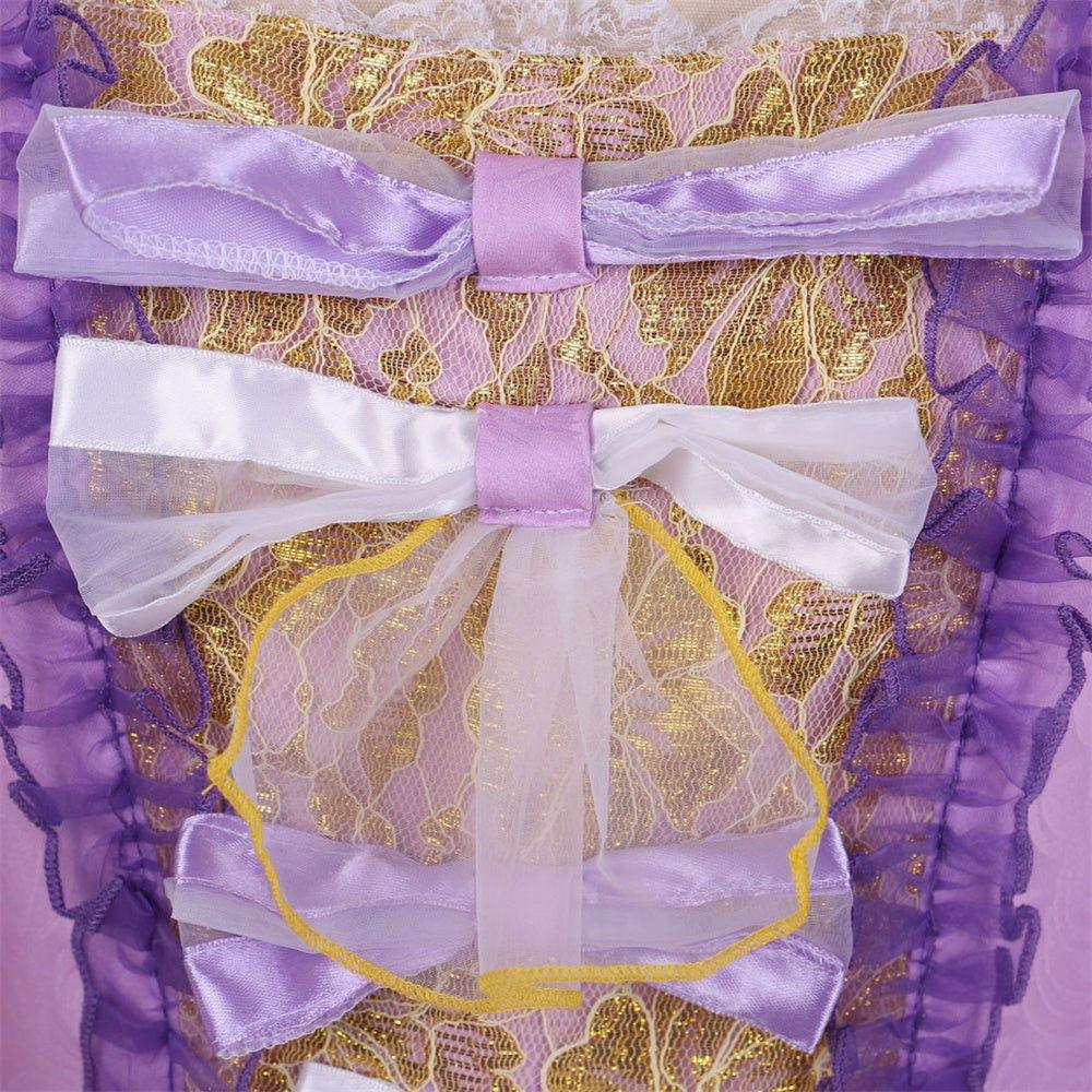 Vestido Rococó Roxo com Estampa Digital - Traje Elegante em Tafetá da Estrela do Cosplay - Estrela Cosplay