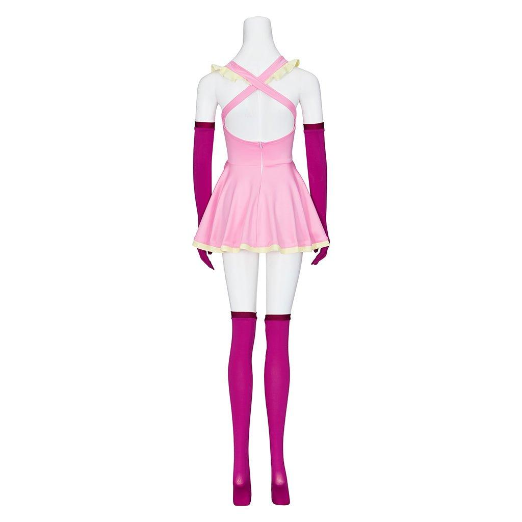 Vestido Rosa Cosplay Anime Me!Me!Me! MeMeMe-chan com Luvas e Meias | Fantasia Halloween para Mulheres e Meninas - Estrela Cosplay
