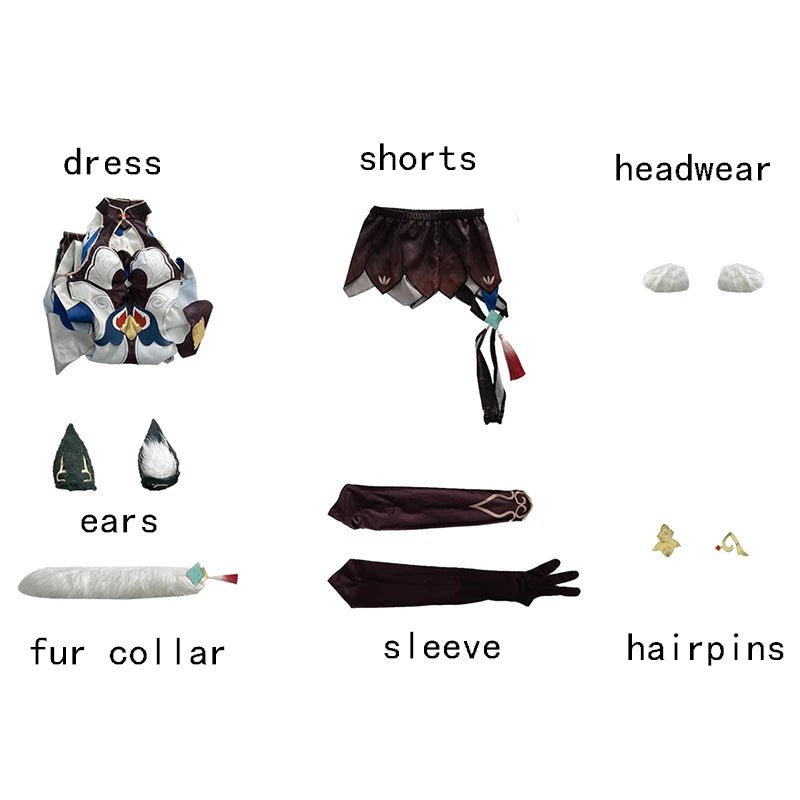 Fantasia de Cosplay Yukong Honkai Star Rail Estilo Raposa para Mulheres - Vestido para Halloween, Carnaval e Festas Temáticas - Estrela Cosplay