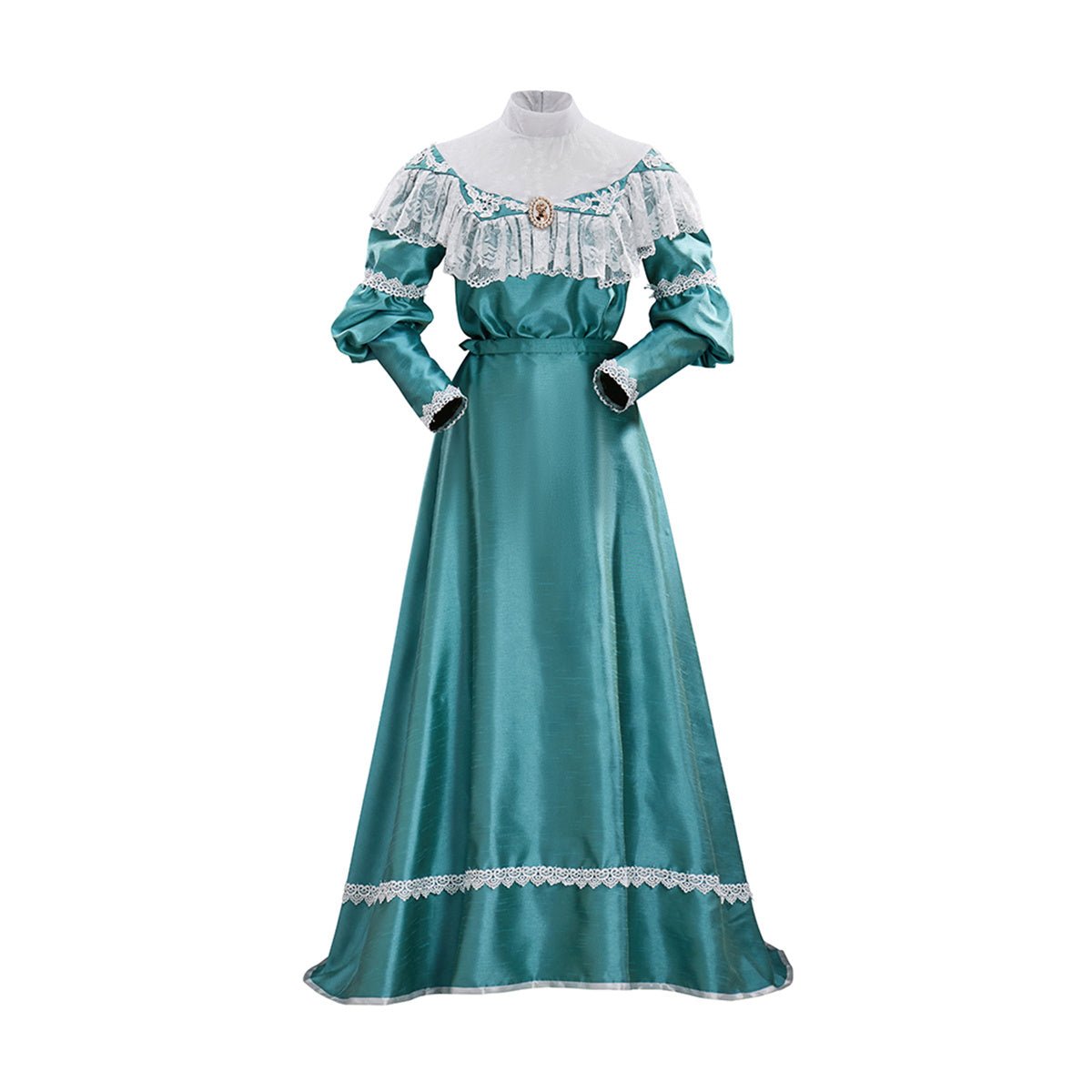 Vestido Vitoriano Verde Ombro Fora - Fantasia Elegante para Fãs de Anime - Estrela Cosplay
