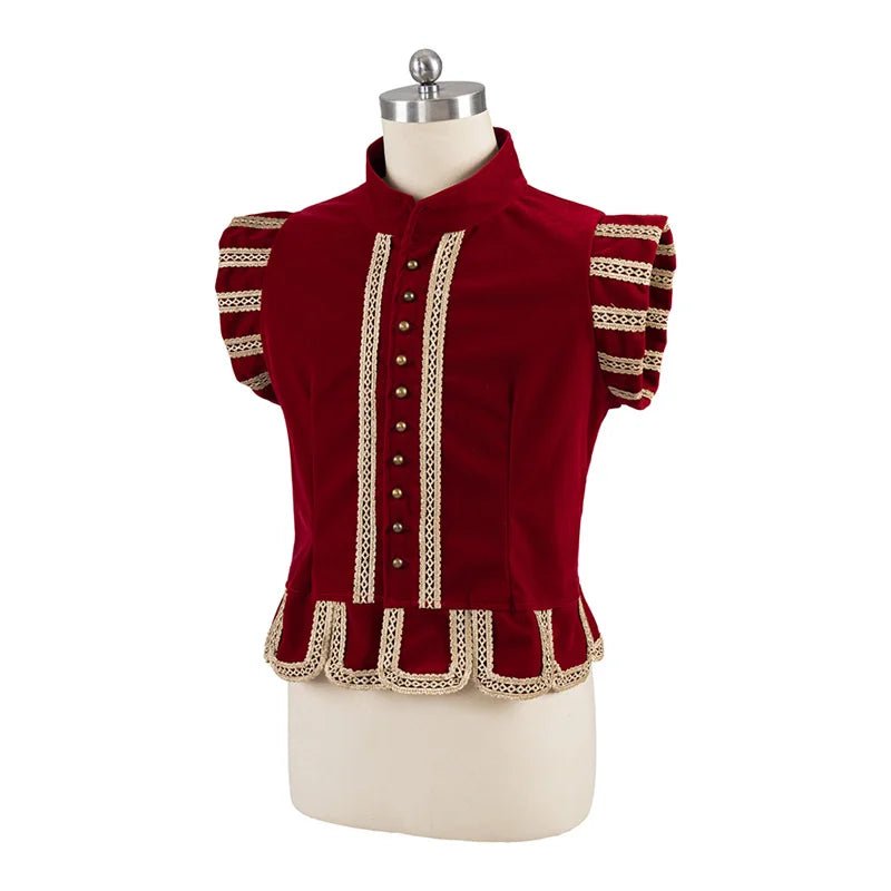 Traje de Príncipe Tudor Vermelho - Roupa Nobre Real do Renascimento Medieval para Homens | Série Cosplay Estrela do Cosplay - Estrela Cosplay