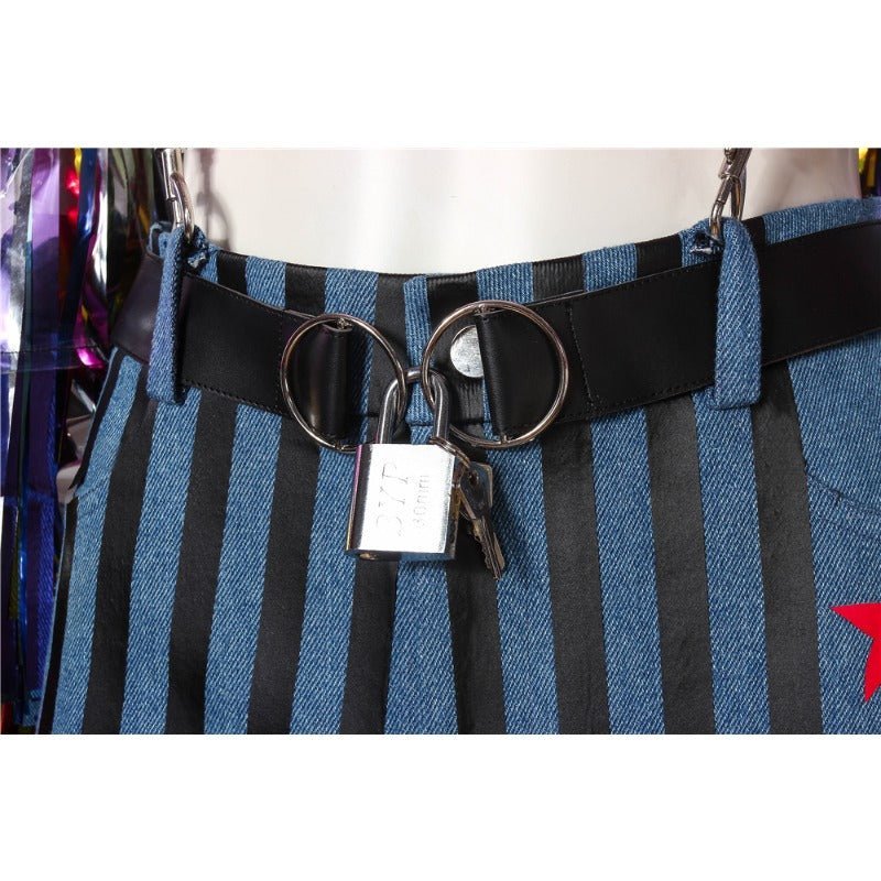 Fantasia de Harley Quinn Arco-Íris Cosplay - Traje de Personagem DC de Alto Nível para Halloween - Estrela Cosplay