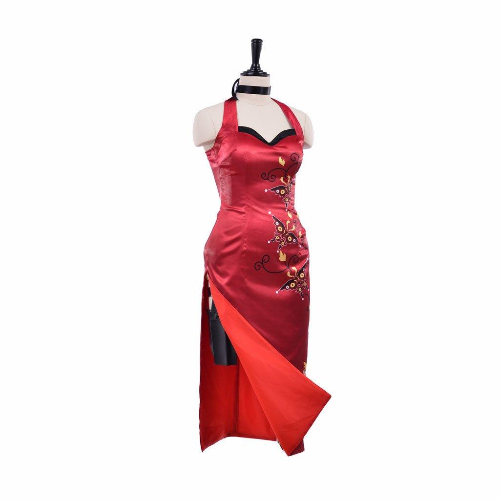 Vestido Cheongsam Vermelho Estampado Ada Wong Cosplay | Resident Evil - Estrela Cosplay