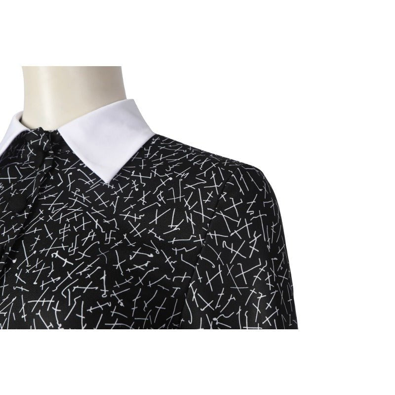 Vestido Wednesday Addams Cosplay Mulheres Preto Gótico Vestido Único - Estrela Cosplay