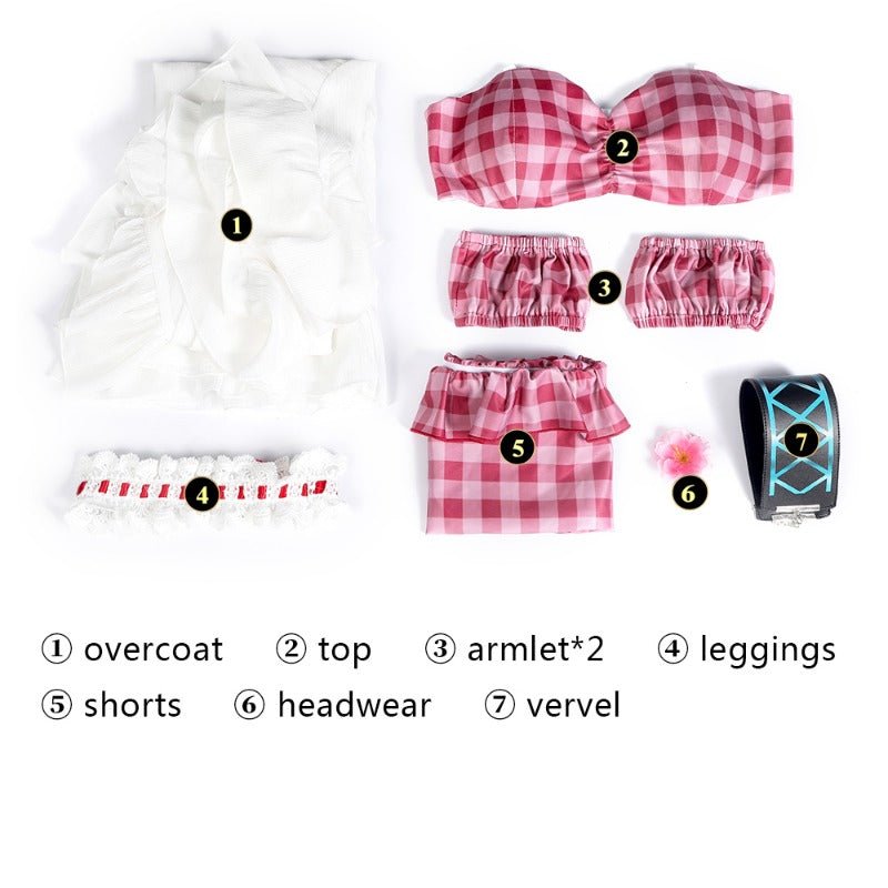 Fantasia de Verão de Eyjafjalla de Arknights Tamanho Padrão - Estrela Cosplay