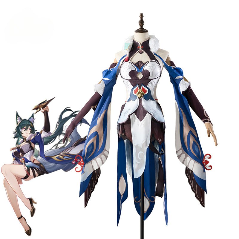 Fantasia de Cosplay Yukong Honkai Star Rail Estilo Raposa para Mulheres - Vestido para Halloween, Carnaval e Festas Temáticas - Estrela Cosplay