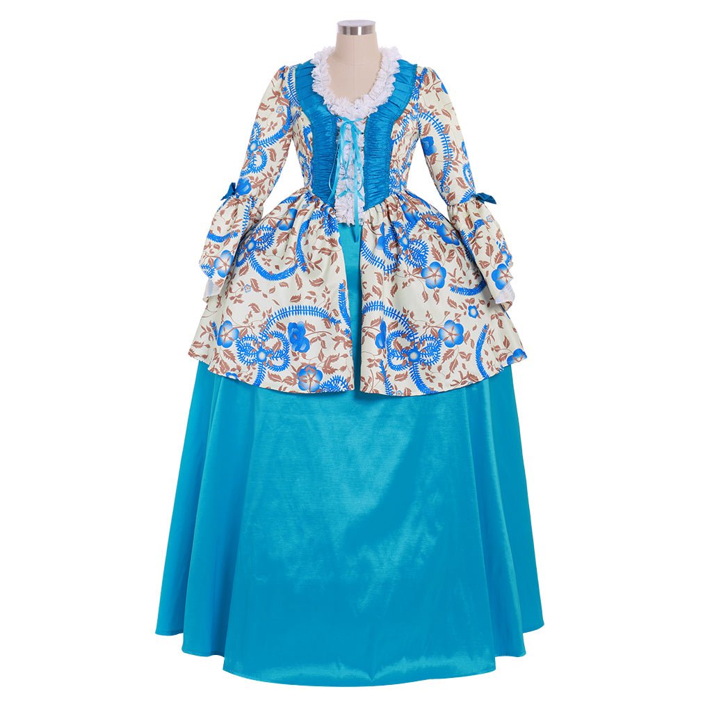 Vestido Vitoriano Rococó Gótico Marie Antoinette | Vestido Colonial Floral Personalizado para Mulheres - Estrela Cosplay