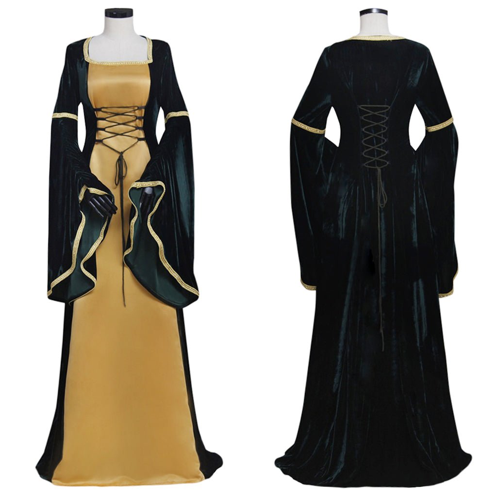 Vestido Aristocrático Medieval Romano Bizantino Gótico para Senhoras Renascença Rainha Victoria Princesa Vestido de Baile Vintage - Estrela Cosplay