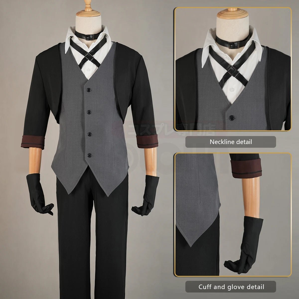 Fantasia de Cosplay Nakahara Chuuya Bungou Stray Dogs - Casaco, Calça, Chapéu e Acessórios - Estrela Cosplay