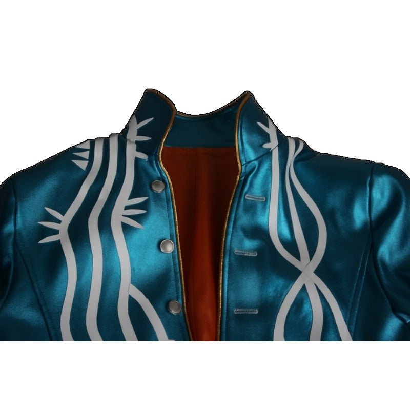 Fantasia de Vergil de Devil May Cry 3 - Casaco Trench em Couro para Cosplay e Halloween - Estrela Cosplay