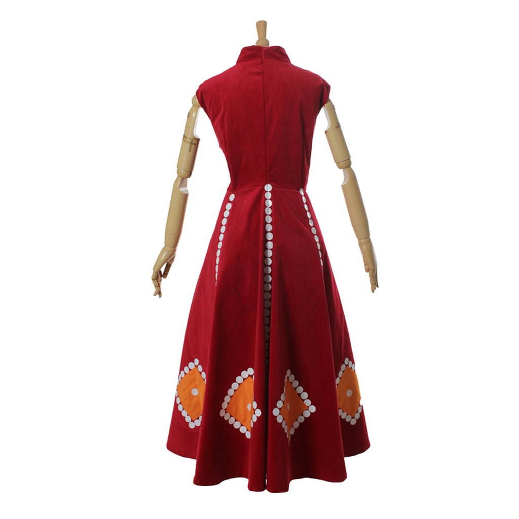 Vestido Vermelho Adulto Lady Tremaine Madrasta Má Cosplay - Estrela Cosplay