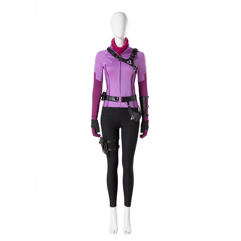 Fantasia de Cosplay Hawkeye Kate Bishop para Mulheres, Conjunto Completo Herói, Casaco de Batalha e Acessórios para Halloween, Carnaval - Estrela Cosplay