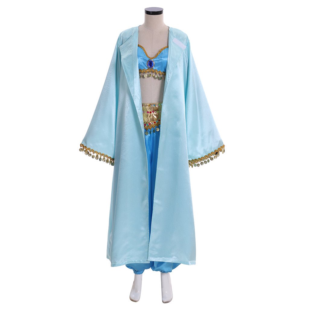 Fantasia de Princesa Jasmine com Capa | Traje Disney Aladdin para Halloween e Festas Temáticas - Estrela Cosplay