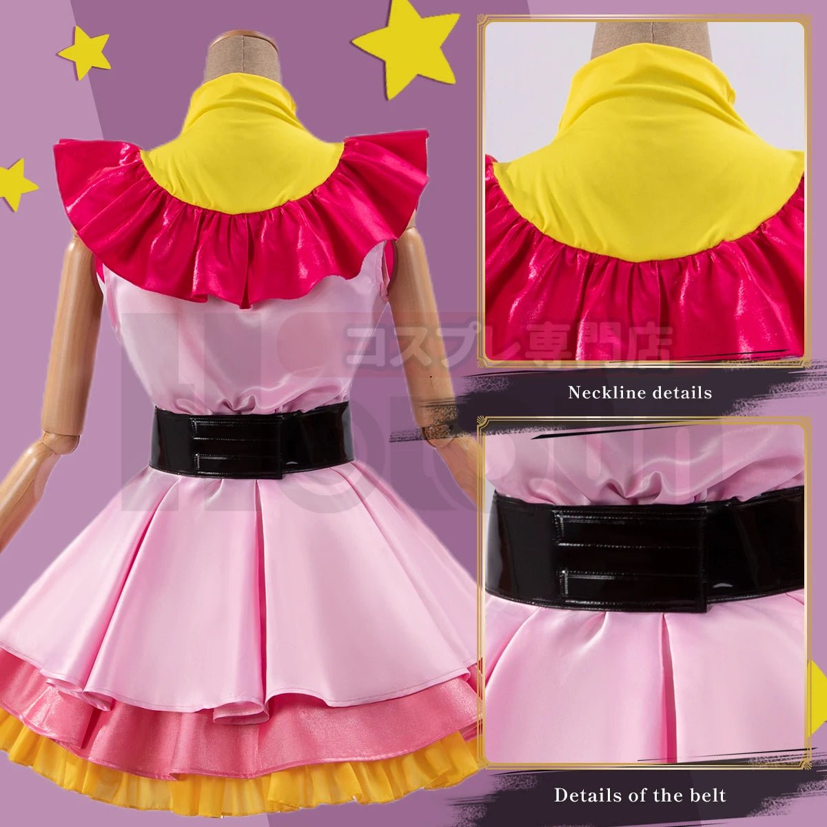 OSHI NO KO Anime Ai Hoshino Fantasia Peruca Vestido Lolita Saia Coelho Grampo Rosa Rede Fibra Sintética Presente - Estrela Cosplay
