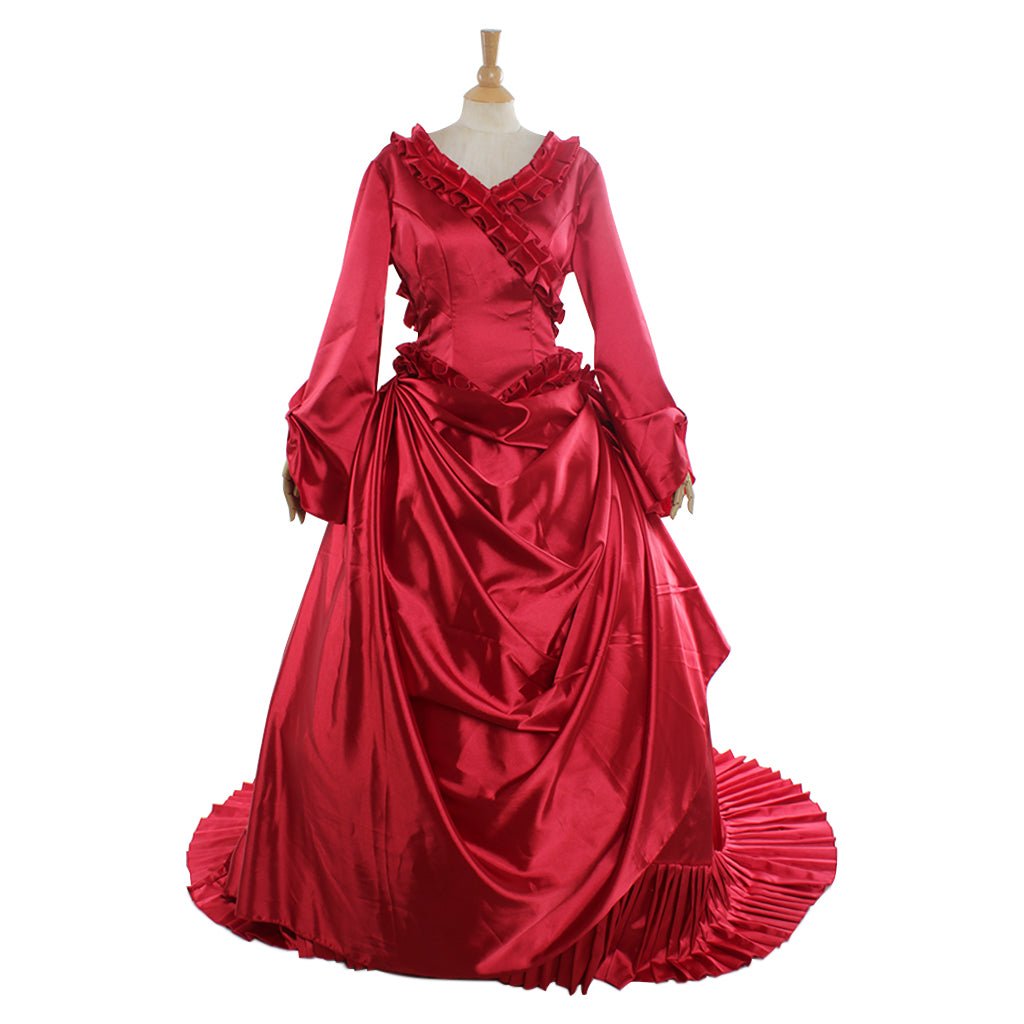 Vestido Vitoriano Vampiro Dracula Mina Vermelho Cosplay para Mulheres Traje de Festa Barroco - Estrela Cosplay