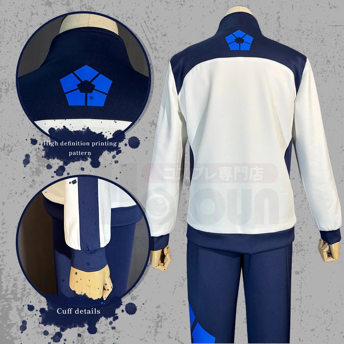 Fantasia de Cosplay Blue Lock Anime Reo Nagi Bachira Isagi Chigir - Jaqueta Esportiva com Zíper e Bolso - Estrela Cosplay