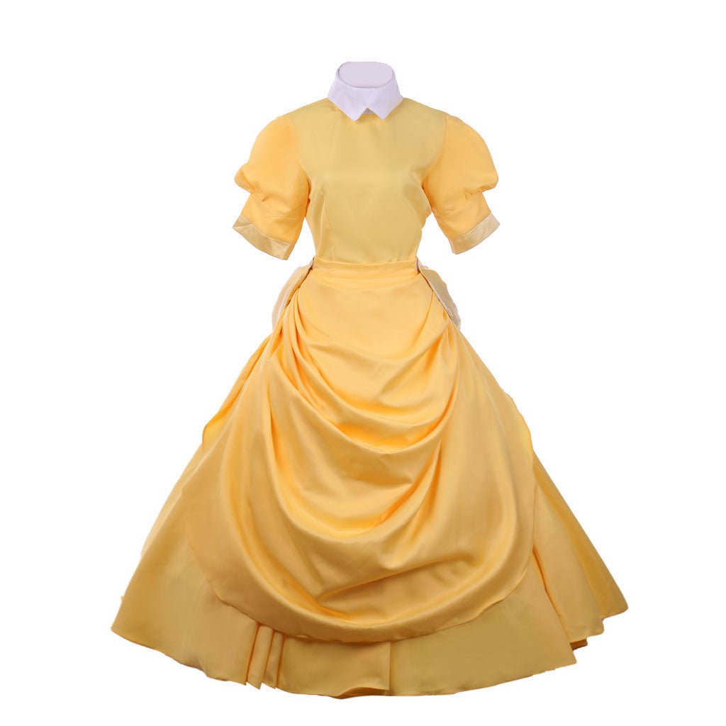 Vestido de Cosplay Jane | Princesa Vitoriana Amarelo Fantasia Manga Curta para Cosplay Disney - Estrela Cosplay