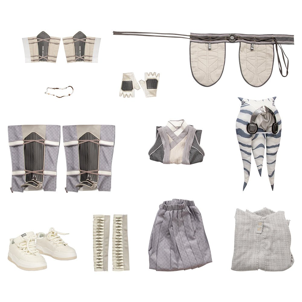 Fantasia de Cosplay Ahsoka Tano Branca de Star Wars: Ahsoka - Estrela Cosplay