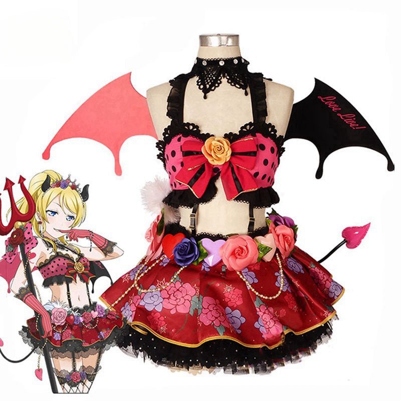 Fantasia Cosplay Lovelive Traje Diabinha Love Live Cosplay Todos os Personagens Fantasia Kotori Honoka Umi Nico Vestido Feminino Cos - Estrela Cosplay