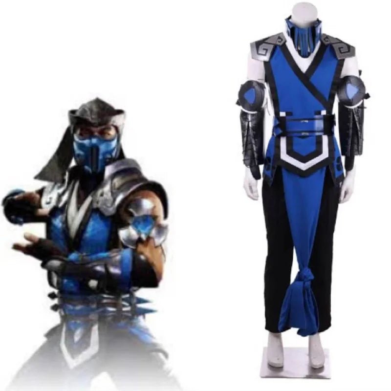 Traje de Cosplay Sub-Zero de Mortal Kombat | Ninja Azul Completo para Adultos no Halloween - Estrela Cosplay