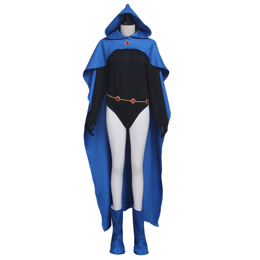 Fantasia de Raven dos Teen Titans - Traje de Superheroína com Capa Azul e Unitard para Halloween e Eventos - Estrela Cosplay