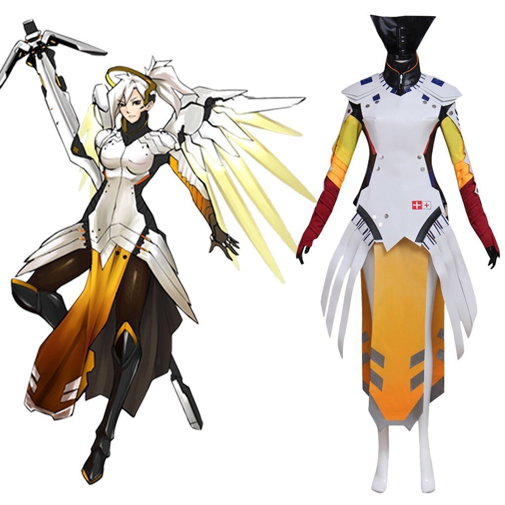 Fantasia de Mercy do Jogo – Macacão de Batalha Fantasia para Fãs e Eventos de Cosplay - Estrela Cosplay