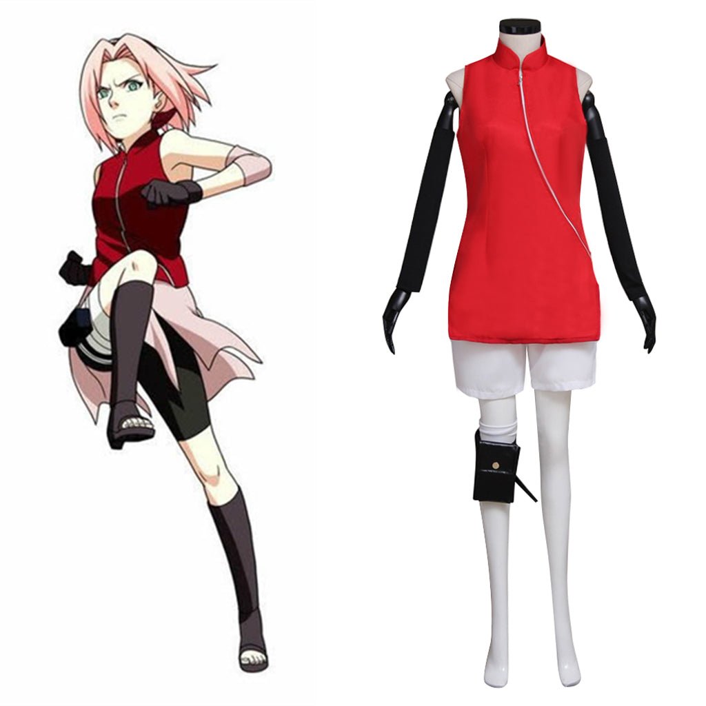 Traje de Cosplay de Naruto Sakura – Autêntica Roupa de Ninja para Fãs de Anime - Estrela Cosplay