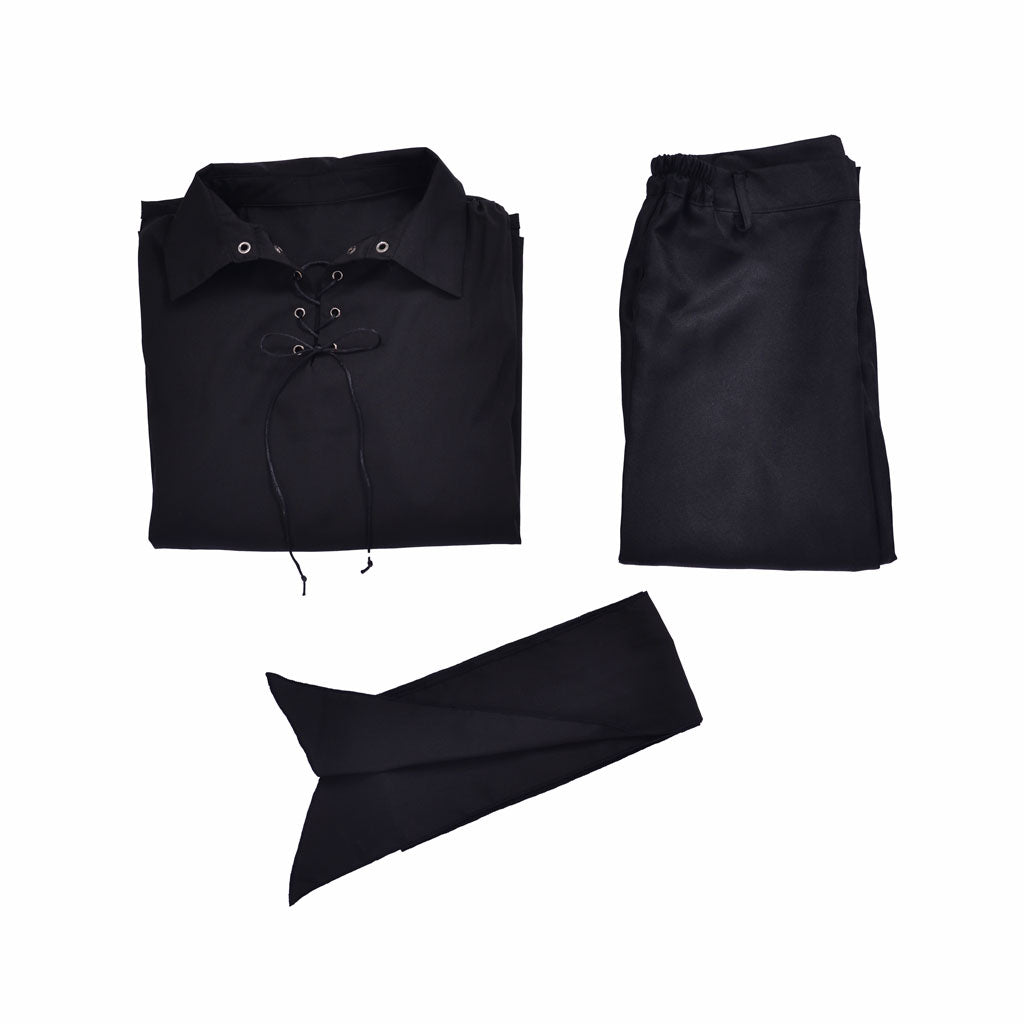 Fantasia de Westley de A Princesa Prometida - Traje de Guerreiro Espadachim Preto para Halloween - Estrela Cosplay