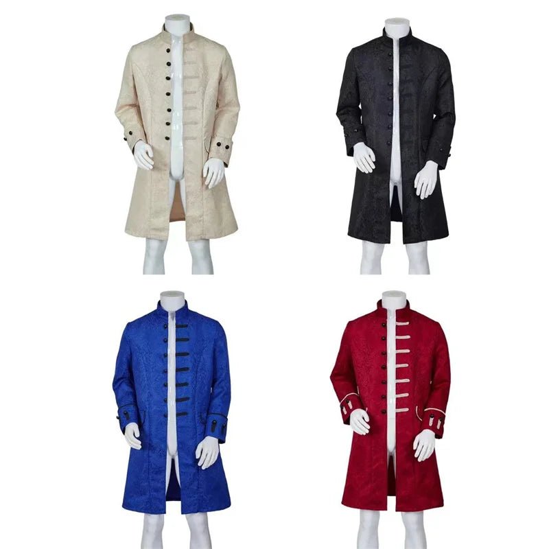 Casaco Vitoriano Gótico para Homens - Casaco Trench Medieval Steampunk - Estrela Cosplay